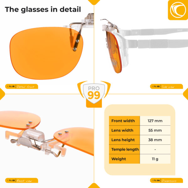 Lunettes CLiP-ON PRO – CP709 très haute protection anti-Lumière bleue 99% – Image 4