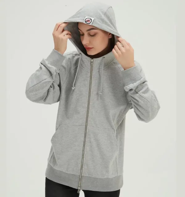 EMF Protect Silver Fiber Cotton Faraday Zip-up Hoodie with 99.99% Protection Shielding – Image 2
