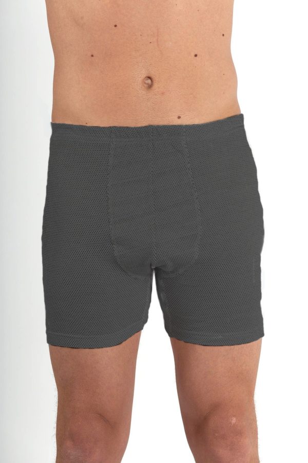 Boxer shorts pour hommes anthracite coton bio maille avec fil argenté taille S