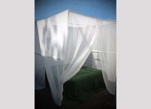 Baldaquin-cabine rectangulaire anti-ondes de deux personnes en voile écran blanc contre les hautes fréquences – Image 4