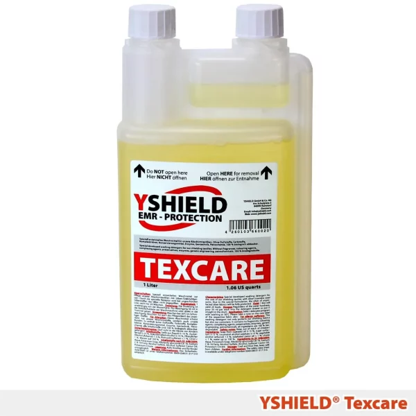 1 litre de détergent liquide TEXCARE pour tissus de protection avec fils d’argent ou d’acier