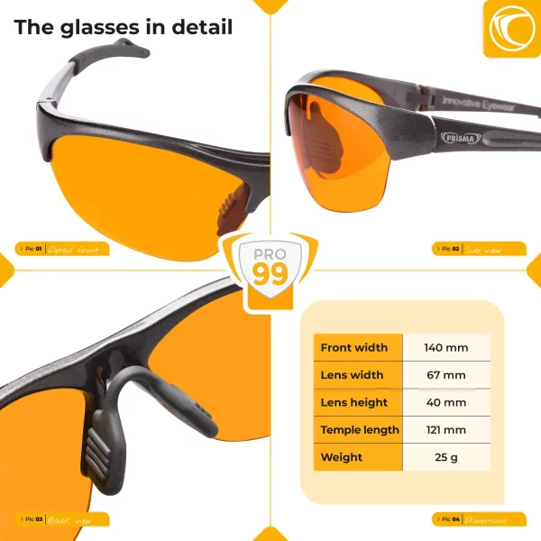 Lunettes PRiSMA – CLASSIC PRO99 anti-lumière bleue – E709 – Image 4
