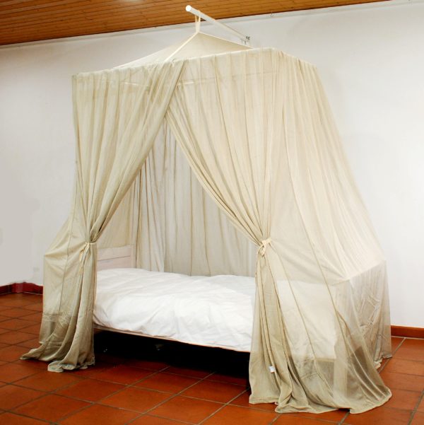 Baldaquin 160x210 cm WAVESAFE filet d'argent avec dispositif de fixation 1GHz 48dB, 3.5GHz (5G) 45dB - Kopie