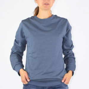 Sweat Shirt pour dames en coton bio avec des mailles argentées anthracite