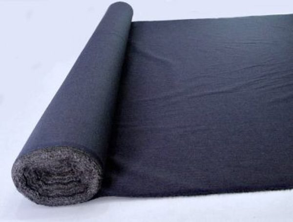 Tissu au mètre fil d'acier inoxydable bleu foncé Prix par 1m - min. 1m largeur du rouleau 150cm 37dB à 3.5GHz