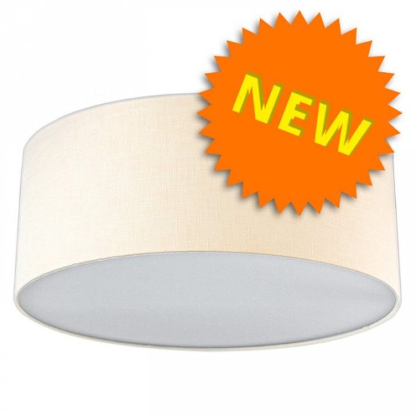 Plafonnier lin (naturel) blindé 47cm de diamètre