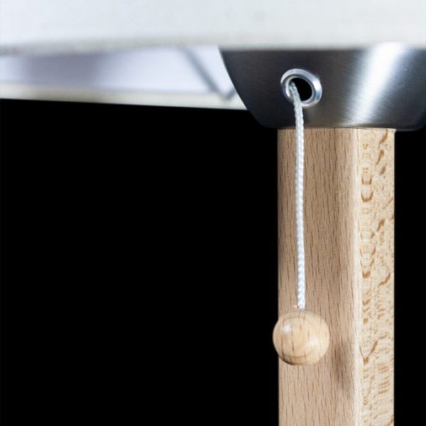 Lampe de table blindée, bois de hêtre, 31cm prise suisse crème – Image 4