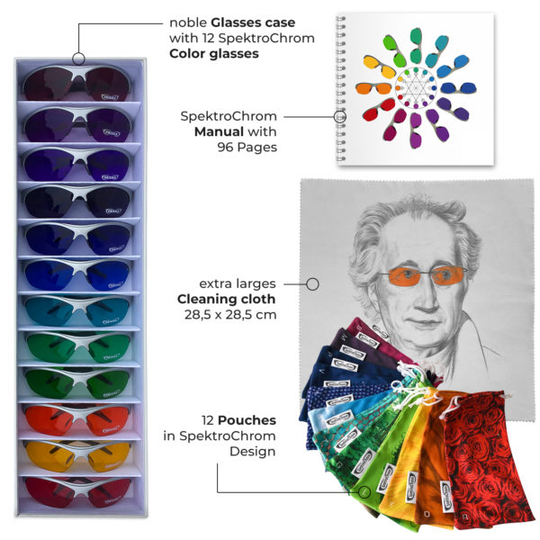 Ensemble de lunettes de couleur SpektroChrom avec 12 paires de lunettes de couleur dans une boîte de présentation exclusive - DT12K