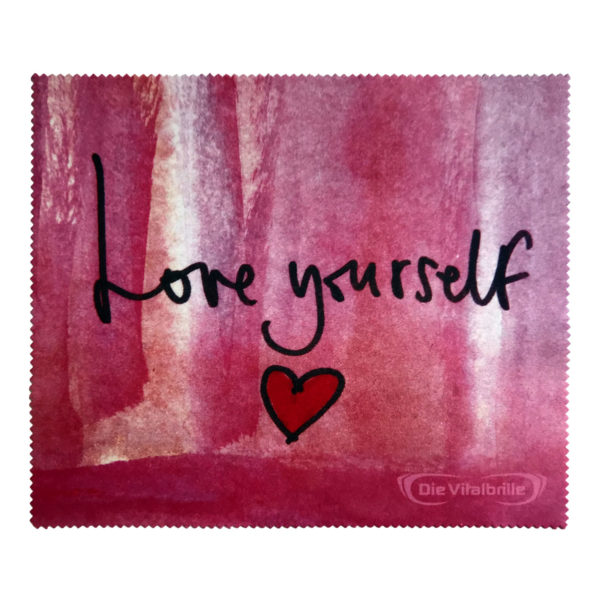 Verres microfibres nettoyant tissu, chiffon de verre, tissu de nettoyage - motif: Amour vous-même