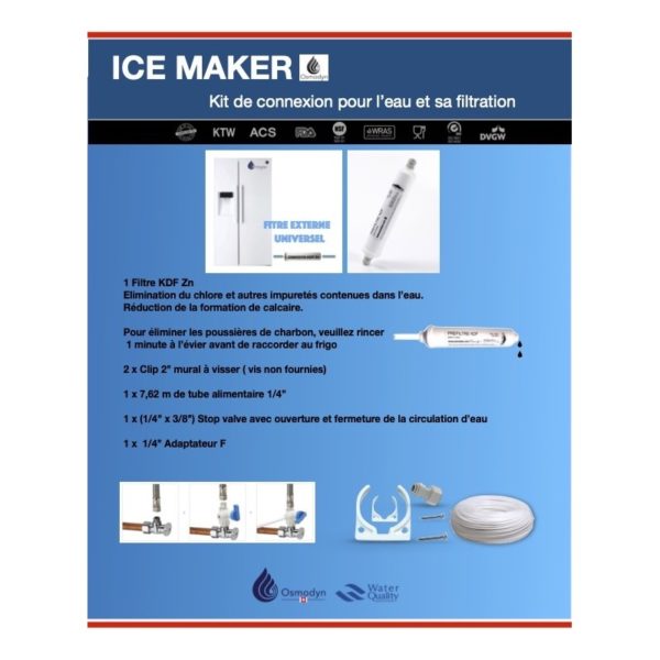 Kit filtre raccordement frigo américain – Image 2